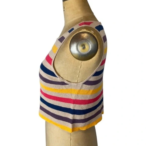 Golden by TNA (Aritzia) Linen Blend Striped Knit Tank Top Size M - Picture 3 of 7